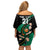 Custom Ireland Rugby Family Matching Off Shoulder Short Dress and Hawaiian Shirt Irish Shamrocks Warriors Sporty Style LT9 - Wonder Print Shop