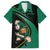 Custom Ireland Rugby Family Matching Short Sleeve Bodycon Dress and Hawaiian Shirt Irish Shamrocks Warriors Sporty Style - Wonder Print Shop