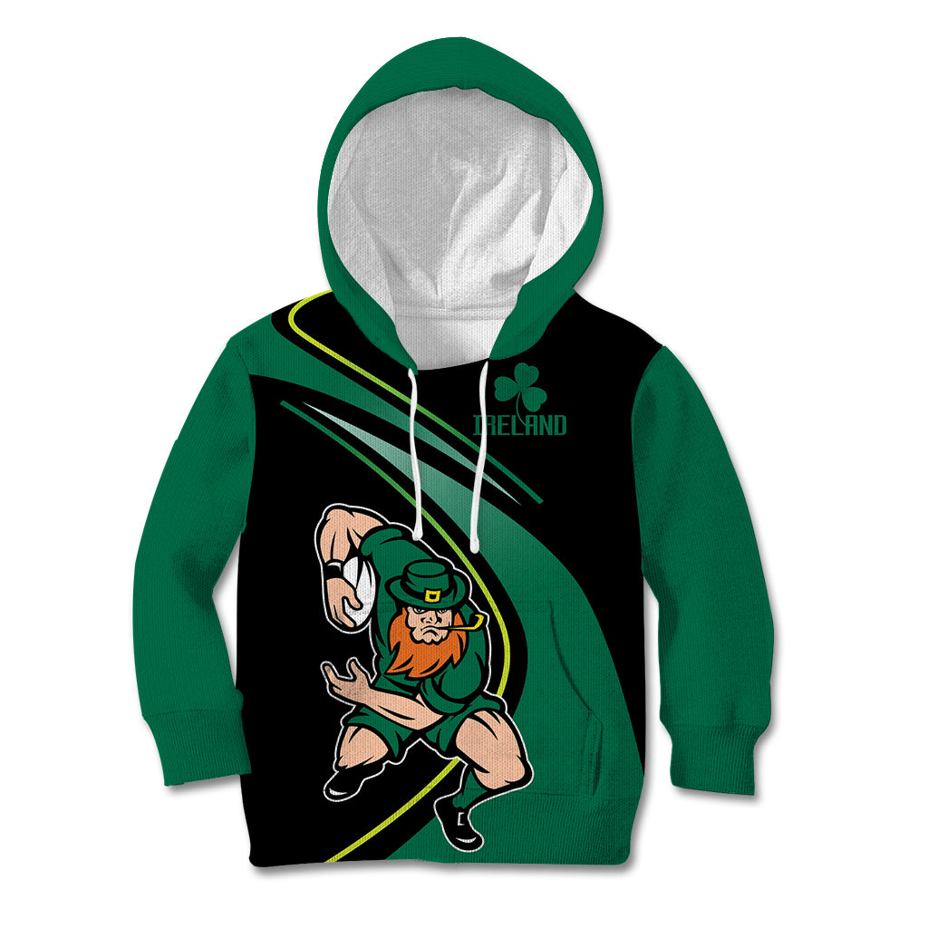 Custom Ireland Rugby Kid Hoodie Irish Shamrocks Warriors Sporty Style - Wonder Print Shop