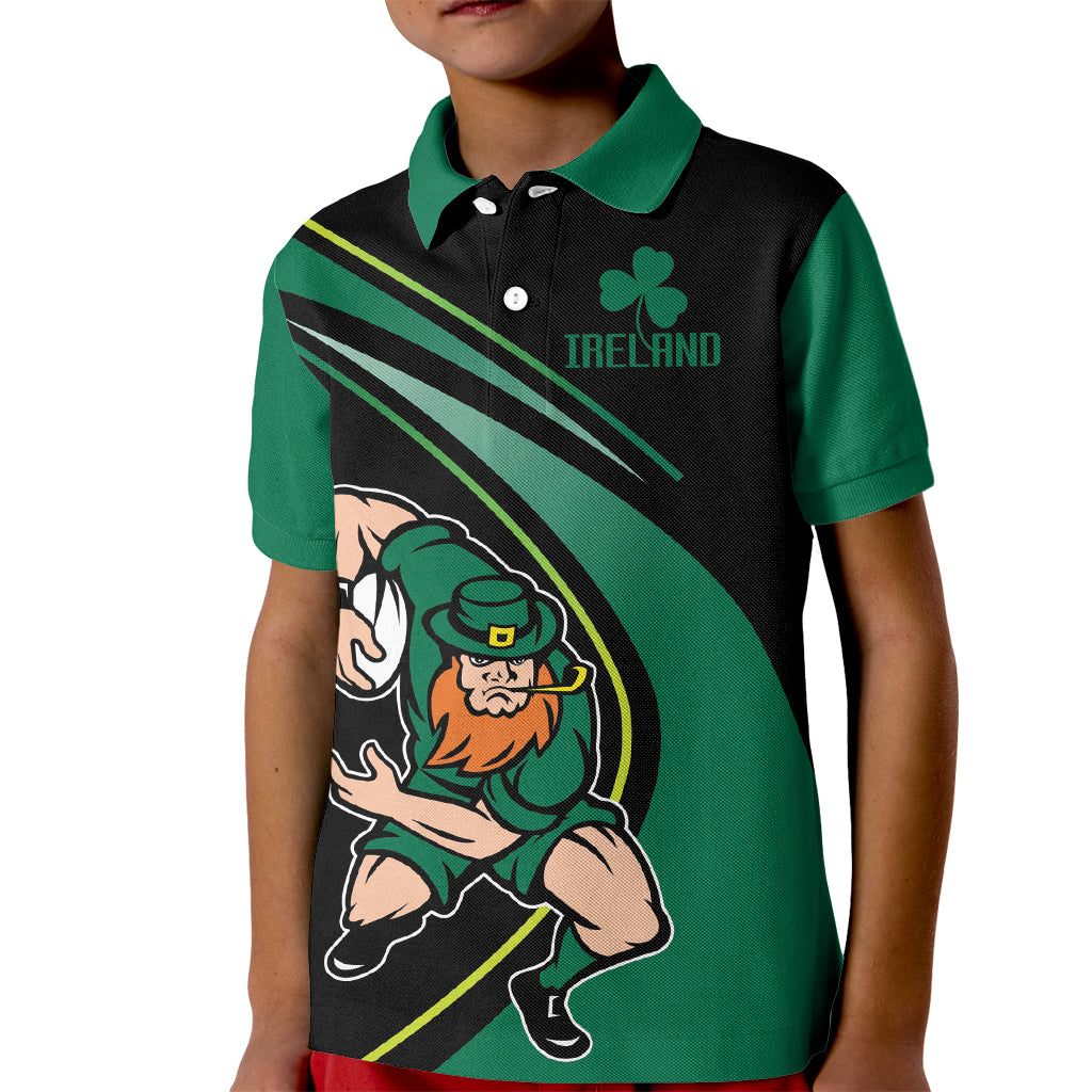 Custom Ireland Rugby Kid Polo Shirt Irish Shamrocks Warriors Sporty Style - Wonder Print Shop