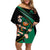 Custom Ireland Rugby Off Shoulder Short Dress Irish Shamrocks Warriors Sporty Style - Wonder Print Shop