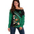 Custom Ireland Rugby Off Shoulder Sweater Irish Shamrocks Warriors Sporty Style - Wonder Print Shop