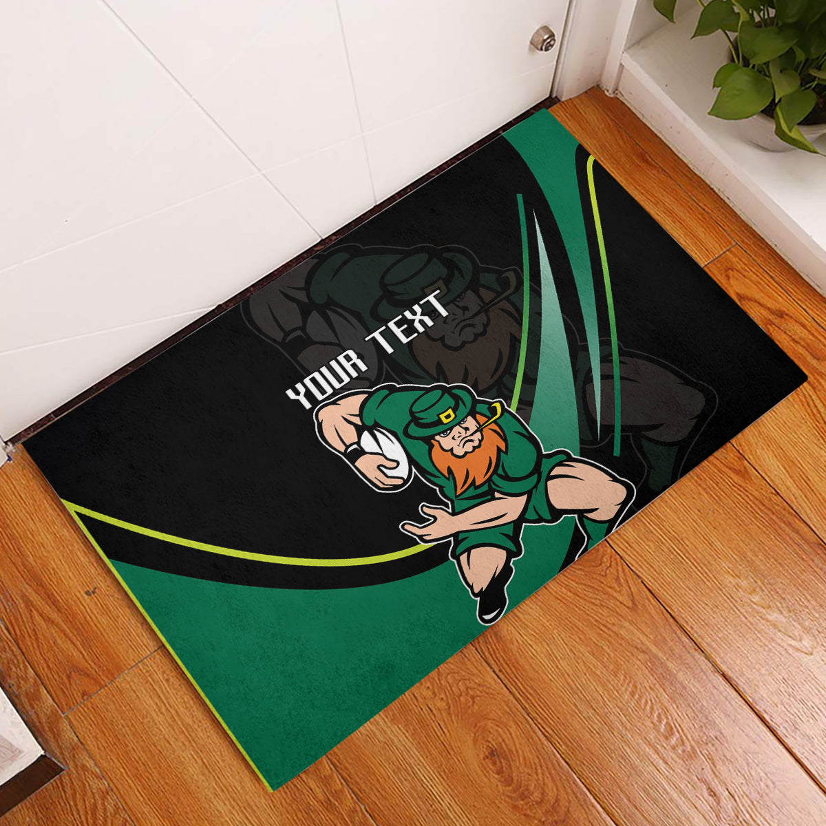 Custom Ireland Rugby Rubber Doormat Irish Shamrocks Warriors Sporty Style