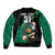 Custom Ireland Rugby Sleeve Zip Bomber Jacket Irish Shamrocks Warriors Sporty Style