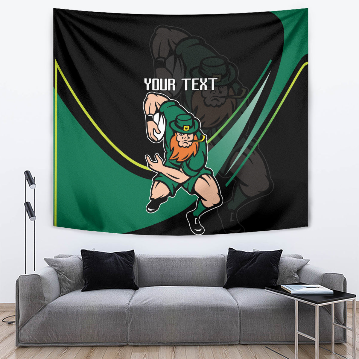 Custom Ireland Rugby Tapestry Irish Shamrocks Warriors Sporty Style