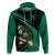 Custom Ireland Rugby Zip Hoodie Irish Shamrocks Warriors Sporty Style