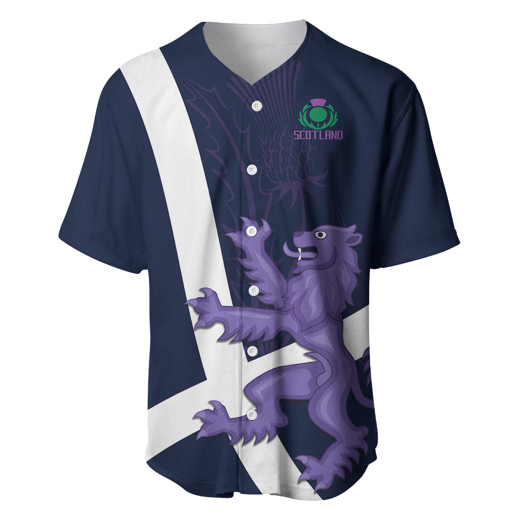 Custom Scotland Rugby Baseball Jersey Scottish Lion and Thistle LT9 - Wonder Print Shop