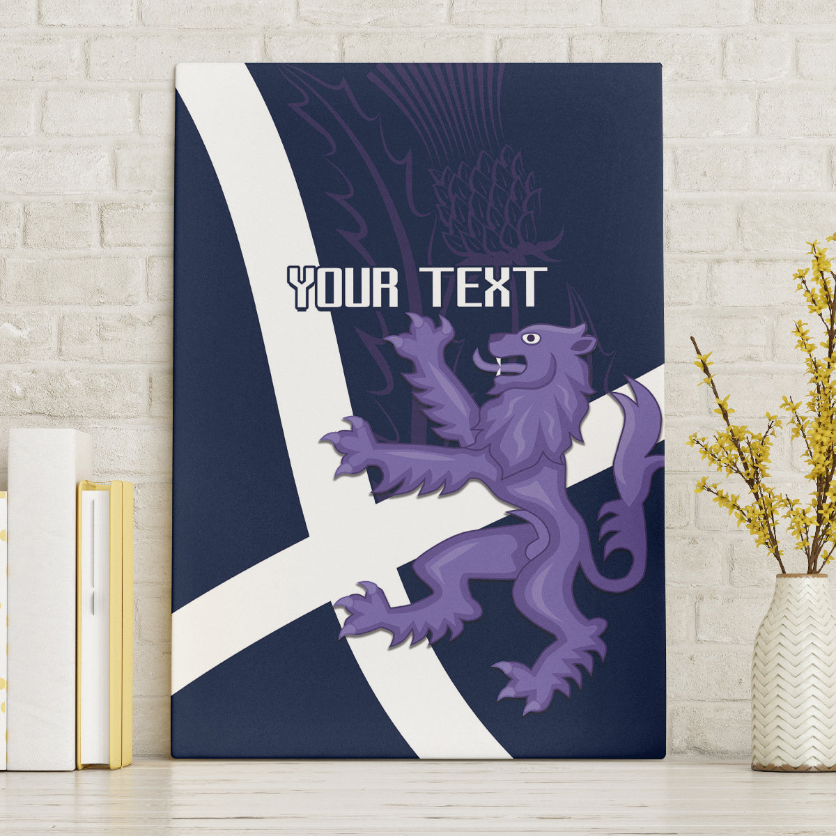 Custom Scotland Rugby Canvas Wall Art Scottish Lion and Thistle LT9 - Wonder Print Shop