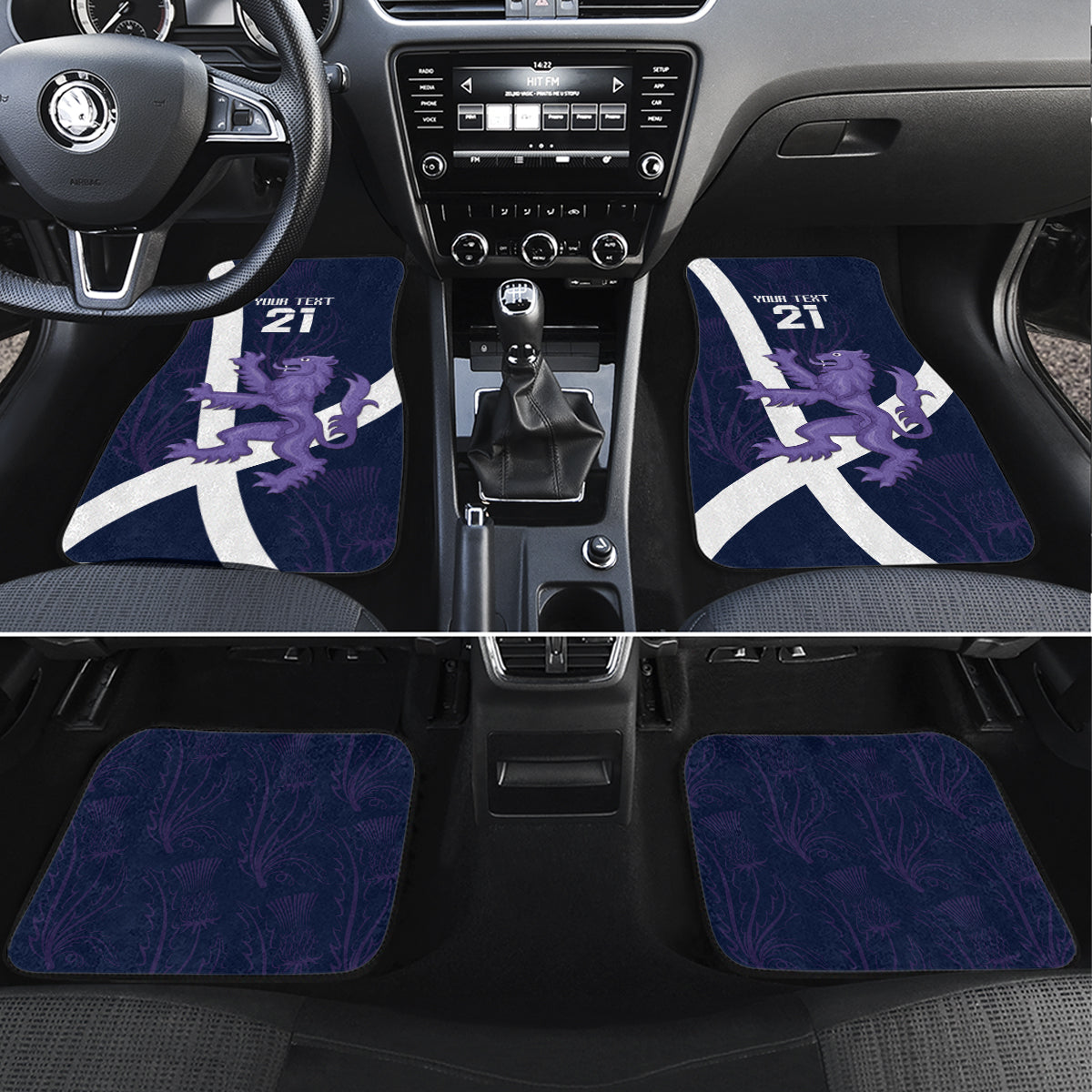 Custom Scotland Rugby Car Mats Scottish Lion and Thistle LT9 - Wonder Print Shop