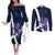 Custom Scotland Rugby Couples Matching Off The Shoulder Long Sleeve Dress and Long Sleeve Button Shirt Scottish Lion and Thistle