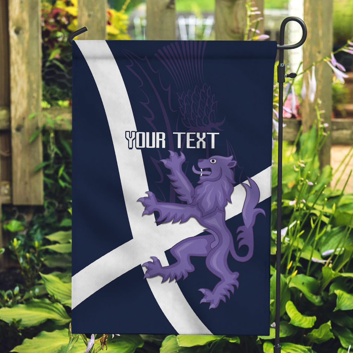 Custom Scotland Rugby Garden Flag Scottish Lion and Thistle - Wonder Print Shop