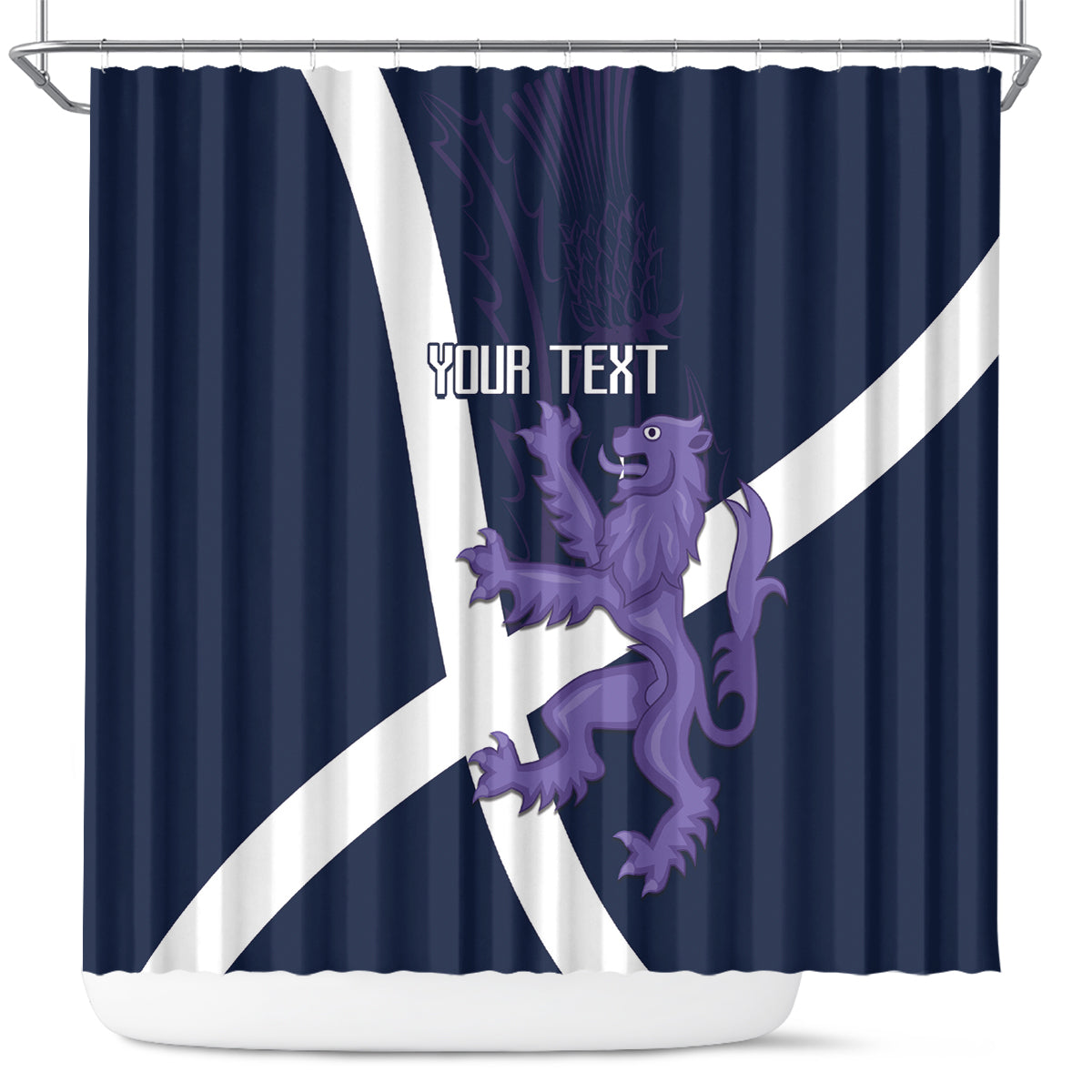 Custom Scotland Rugby Shower Curtain Scottish Lion and Thistle