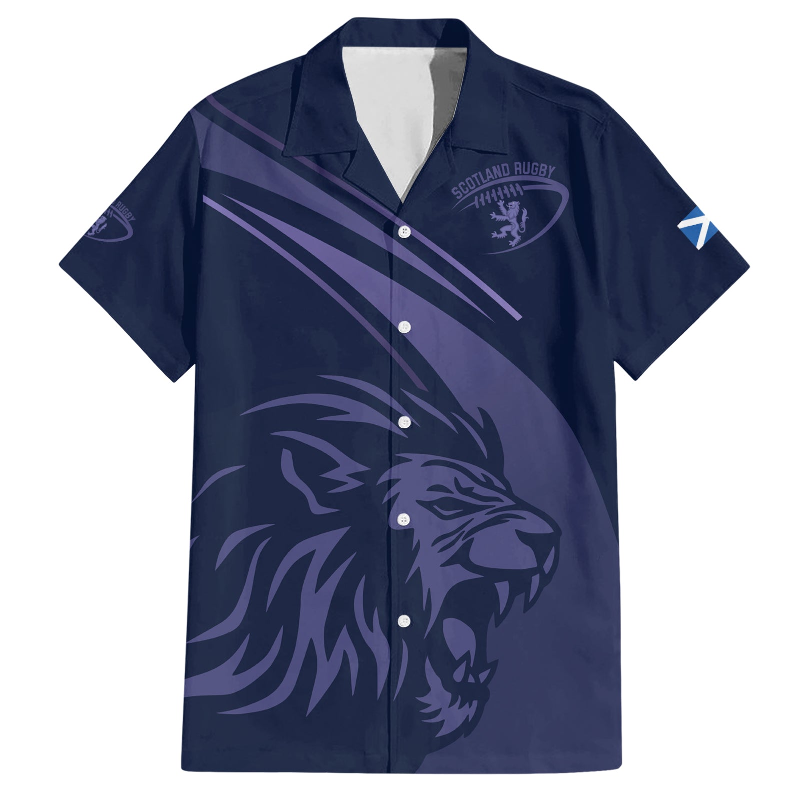 Custom Scotland Rugby Hawaiian Shirt Scottish Lion Sporty Style - Wonder Print Shop