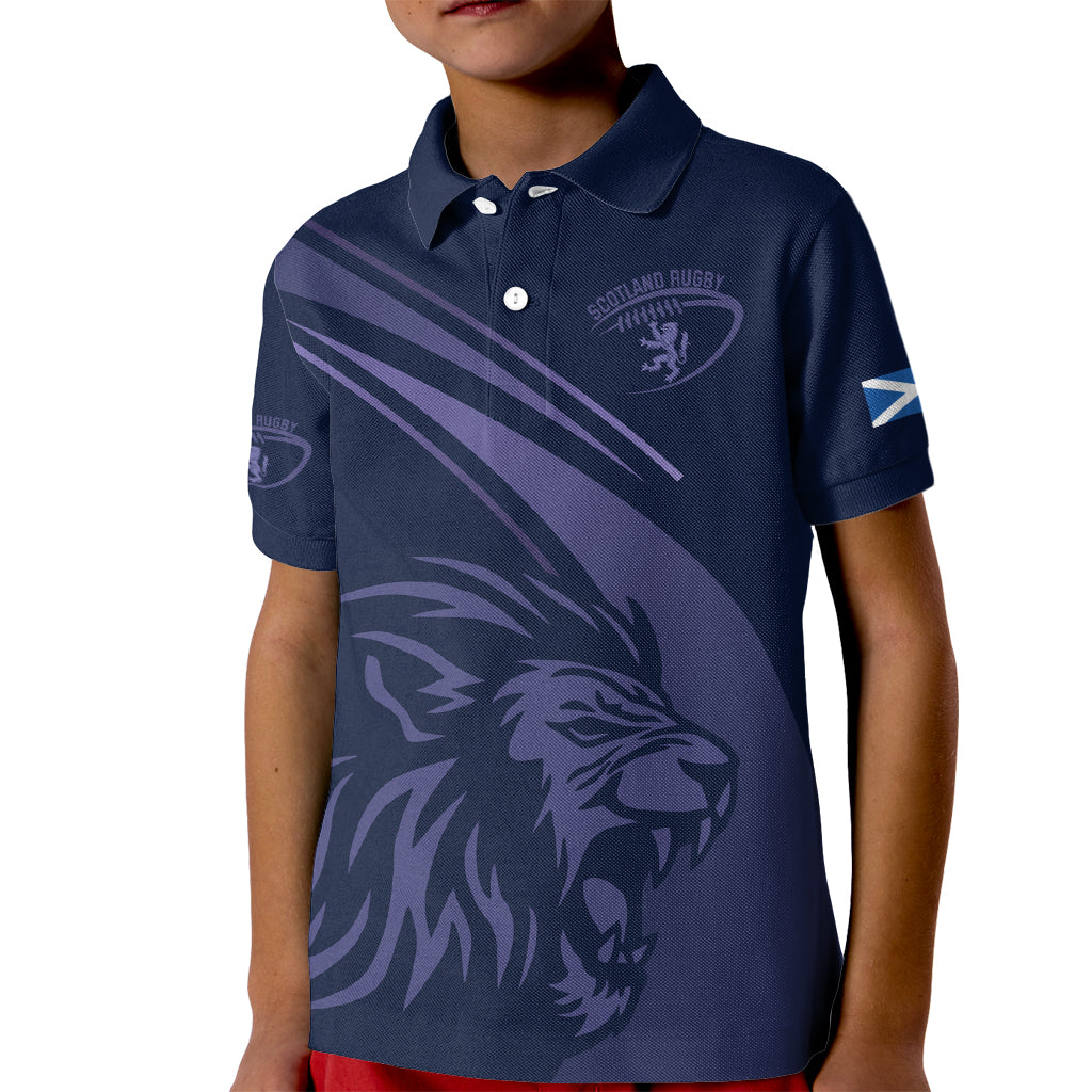 Custom Scotland Rugby Kid Polo Shirt Scottish Lion Sporty Style - Wonder Print Shop