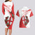 Custom England Rugby Couples Matching Long Sleeve Bodycon Dress and Hawaiian Shirt Red Rose Sporty Style LT9 - Wonder Print Shop