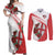 Custom England Rugby Couples Matching Off Shoulder Maxi Dress and Long Sleeve Button Shirt Red Rose Sporty Style LT9 - Wonder Print Shop