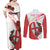 Custom England Rugby Couples Matching Off Shoulder Maxi Dress and Long Sleeve Button Shirt Red Rose Sporty Style LT9 - Wonder Print Shop