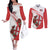 Custom England Rugby Couples Matching Off The Shoulder Long Sleeve Dress and Long Sleeve Button Shirt Red Rose Sporty Style