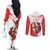 Custom England Rugby Couples Matching Off The Shoulder Long Sleeve Dress and Long Sleeve Button Shirt Red Rose Sporty Style