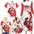 Custom England Rugby Family Matching Long Sleeve Bodycon Dress and Hawaiian Shirt Red Rose Sporty Style LT9 - Wonder Print Shop