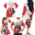 Custom England Rugby Family Matching Off Shoulder Long Sleeve Dress and Hawaiian Shirt Red Rose Sporty Style - Wonder Print Shop