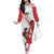 Custom England Rugby Family Matching Off Shoulder Long Sleeve Dress and Hawaiian Shirt Red Rose Sporty Style - Wonder Print Shop