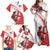 Custom England Rugby Family Matching Off Shoulder Maxi Dress and Hawaiian Shirt Red Rose Sporty Style LT9 - Wonder Print Shop