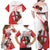 Custom England Rugby Family Matching Off Shoulder Maxi Dress and Hawaiian Shirt Red Rose Sporty Style LT9 - Wonder Print Shop