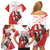 Custom England Rugby Family Matching Off Shoulder Short Dress and Hawaiian Shirt Red Rose Sporty Style LT9 - Wonder Print Shop