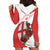 Custom England Rugby Hoodie Dress Red Rose Sporty Style - Wonder Print Shop