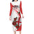 Custom England Rugby Long Sleeve Bodycon Dress Red Rose Sporty Style - Wonder Print Shop