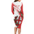 Custom England Rugby Long Sleeve Bodycon Dress Red Rose Sporty Style - Wonder Print Shop