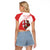 Custom England Rugby Raglan Cropped T Shirt Red Rose Sporty Style