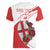 Custom England Rugby Women V Neck T Shirt Red Rose Sporty Style