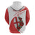 Custom England Rugby Zip Hoodie Red Rose Sporty Style