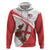 Custom England Rugby Zip Hoodie Red Rose Sporty Style