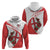 Custom England Rugby Zip Hoodie Red Rose Sporty Style