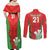 Custom Wales Rugby Couples Matching Off Shoulder Maxi Dress and Long Sleeve Button Shirt With Prince of Waless Feathers Go Cymru LT9 - Wonder Print Shop