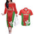 Custom Wales Rugby Couples Matching Off The Shoulder Long Sleeve Dress and Hawaiian Shirt With Prince of Waless Feathers Go Cymru LT9 - Wonder Print Shop