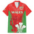 Custom Wales Rugby Family Matching Short Sleeve Bodycon Dress and Hawaiian Shirt With Prince of Waless Feathers Go Cymru - Wonder Print Shop