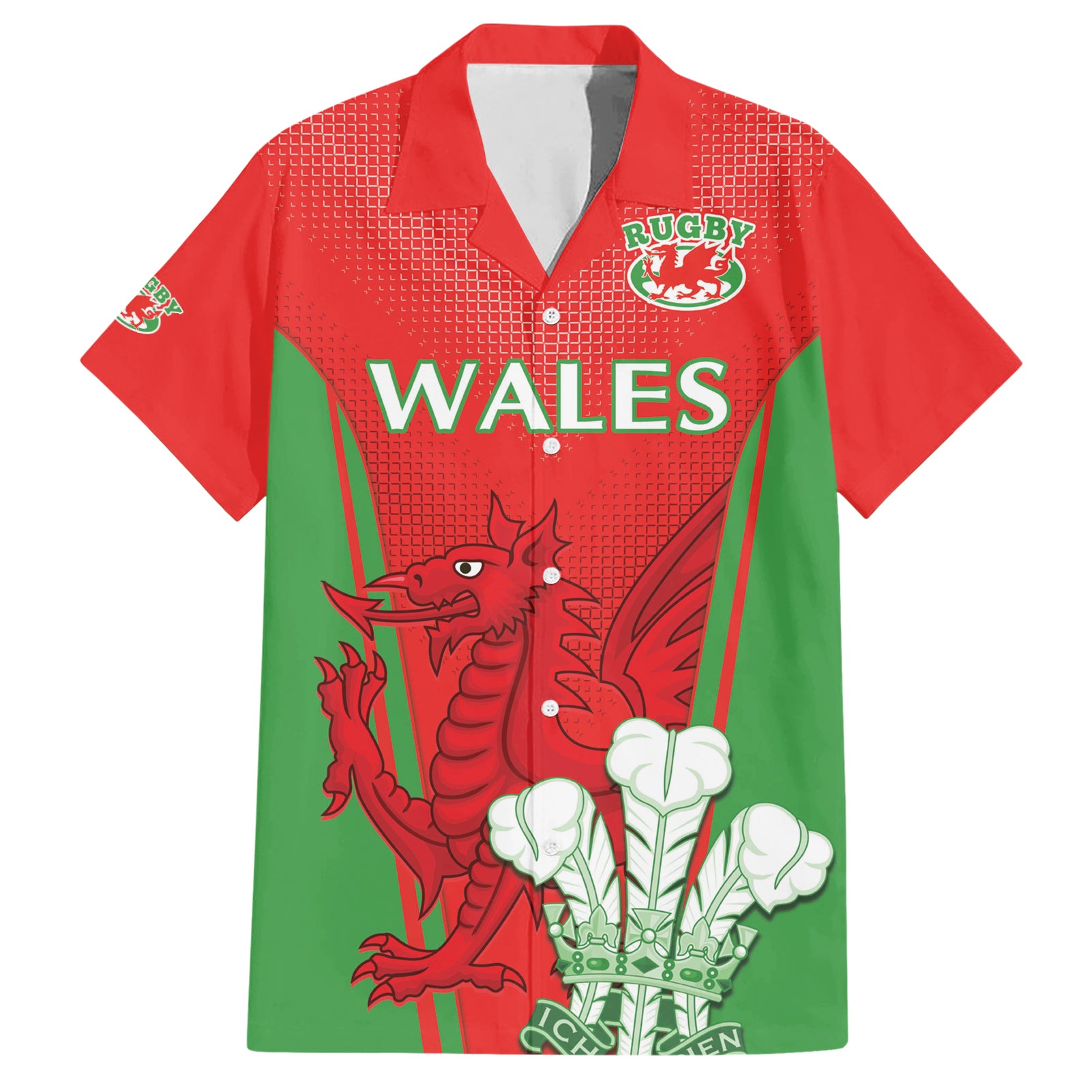 Custom Wales Rugby Hawaiian Shirt With Prince of Waless Feathers Go Cymru - Wonder Print Shop