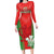 Custom Wales Rugby Long Sleeve Bodycon Dress With Prince of Waless Feathers Go Cymru - Wonder Print Shop