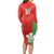 Custom Wales Rugby Long Sleeve Bodycon Dress With Prince of Waless Feathers Go Cymru - Wonder Print Shop