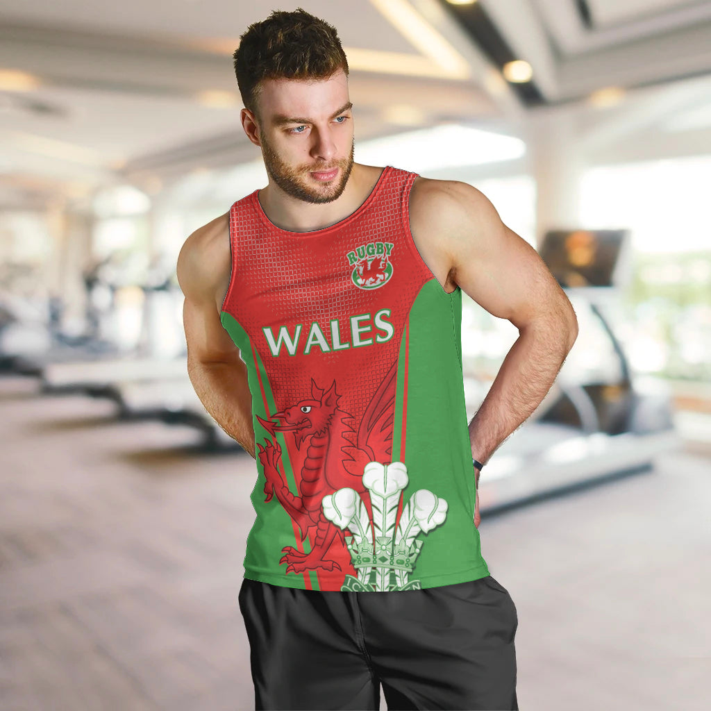 Custom Wales Rugby Men Tank Top With Prince of Waless Feathers Go Cymru - Wonder Print Shop