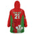 Custom Wales Rugby Wearable Blanket Hoodie With Prince of Waless Feathers Go Cymru