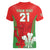 Custom Wales Rugby Women V Neck T Shirt With Prince of Waless Feathers Go Cymru