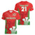 Custom Wales Rugby Women V Neck T Shirt With Prince of Waless Feathers Go Cymru