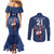 Custom France Rugby Couples Matching Mermaid Dress and Long Sleeve Button Shirt Le XV de France Gallic Rooster