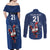 Custom France Rugby Couples Matching Off Shoulder Maxi Dress and Long Sleeve Button Shirt Le XV de France Gallic Rooster LT9 - Wonder Print Shop