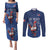 Custom France Rugby Couples Matching Puletasi and Long Sleeve Button Shirt Le XV de France Gallic Rooster LT9 - Wonder Print Shop